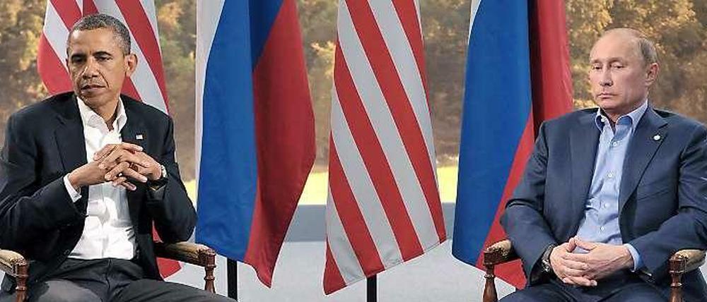 Sind gefordert: Die Präsidenten von USA und Russland, Barack Obama (l.) und Wladimir Putin, hier bei Gesprächen während des G8-Gipfels im Juni 2013.