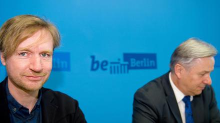 Berlins künftiger Kulturstaatssekretär Tim Renner (links) und der Regierende Bürgermeister Klaus Wowereit.