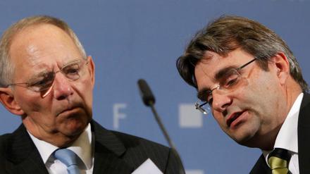 Bundesfinanzminister Wolfgang Schäuble und sein bisheriger Pressesprecher Michael Offer.