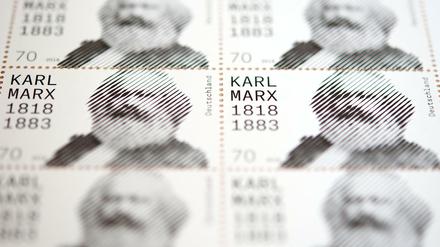 Die 70-Cent-Sonderbriefmarke mit dem Konterfei von Karl Marx.