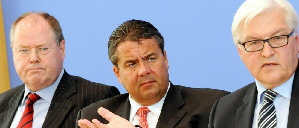 SPD-Troika Steinbrück, Gabriel und Steinmeier.