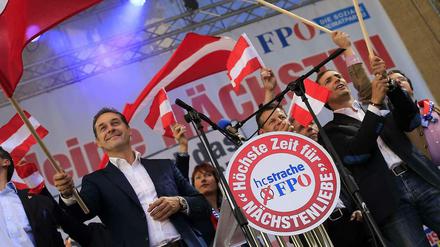 Der österreichische Rechtspopulist Heinz-Christian Strache bei einer Wahlveranstaltung.