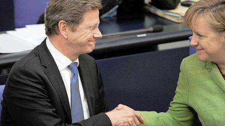 FDP-Chef Guido Westerwelle und Kanzlerin Angela Merkel.