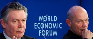 Generaldirektor Pascal Lamy (li.) auf dem World Economic Forum in Davos.
