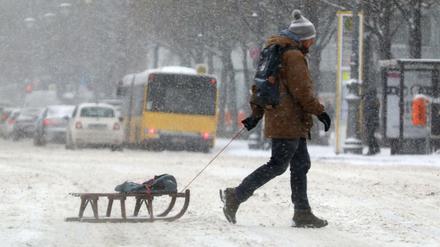 Schneegestöber in Berlin. 