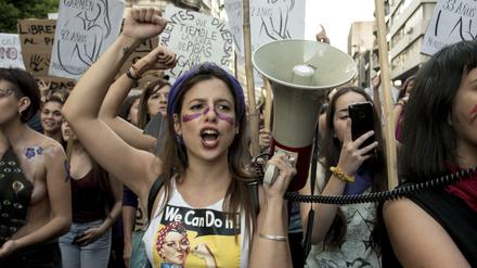 Protest zum internationalen Frauentag in Uruguay