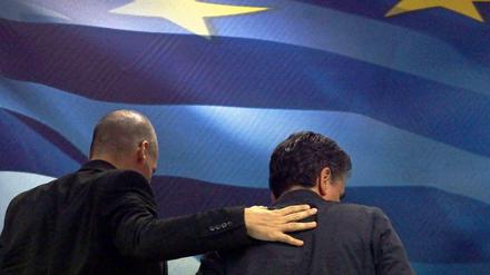 Vanis Varoufakis und sein Amtsnachfolger Euklid Tsakalotos