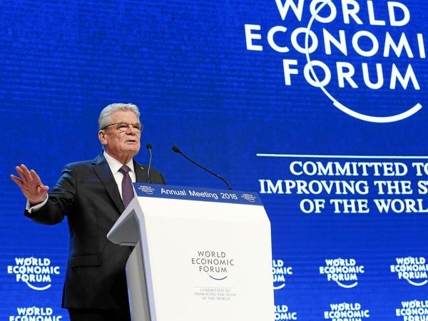 Bundespräsident Joachim Gauck im vergangenen Monat beim Weltwirtschaftsforum in Davos. 