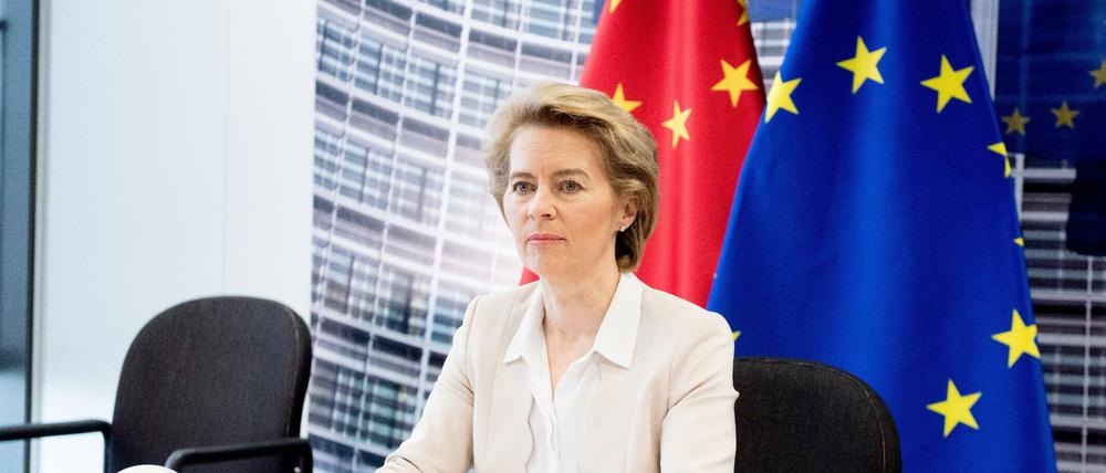 Verschiedene Systeme, verschiedene Werte: EU-Kommissionspräsidentin von der Leyen beim Video-Gipfel mit China.