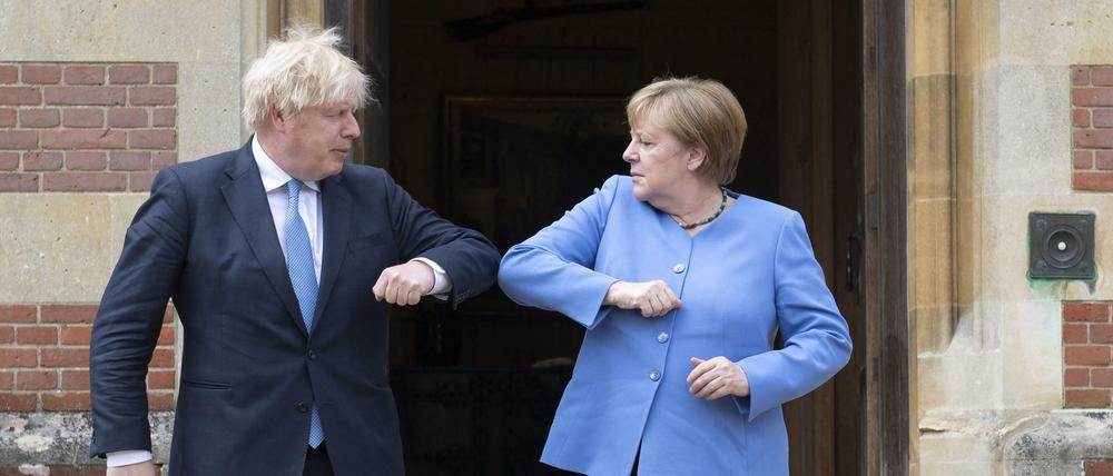 Boris Johnson und Angela Merkel im Juli 2021