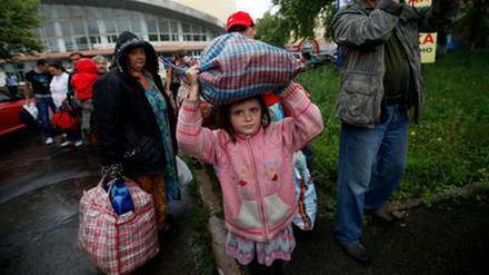 Flüchtlinge nahe Donetsk