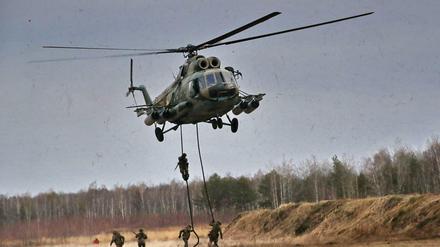 Eine Militärübung in der Ukraine.