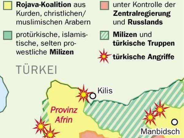 Kampf um die von Kurden regierte Region Afrin in Nordsyrien.