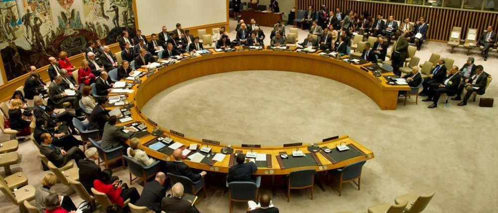 Sicherheitsrat in New York. Das Gremium könnte ein Militärschlag gegen die Truppen des syrischen Machthabers Assad legitimieren.