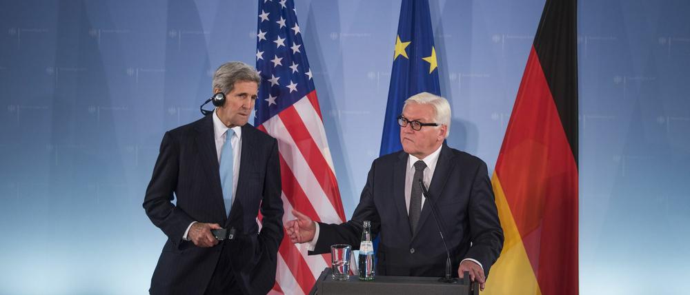 US-Außenminister John Kerry and sein deutscher Amtskollege Frank-Walter Steinmeier am Donnerstag in Berlin. 