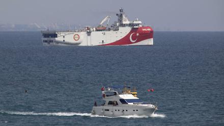 2020 unternahm das türkische Bohrschiff „Oruc Reis“ südlich der Insel Rhodos bereits Erkundungsfahrten.