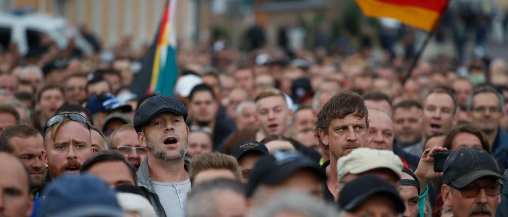 Emotionen, die Menschen auf die Straßen treiben: Teilnehmer einer "Pro Chemnitz"-Demonstration im August.