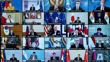 Die Staats- und Regierungschefs der G 20-Staaten berieten am Dienstag unter italienischem Vorsitz über humanitäre Hilfe für Afghanistan.