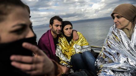 Auch in dieser Woche kommen noch Flüchtlinge auf der griechischen Insel Lesbos an.
