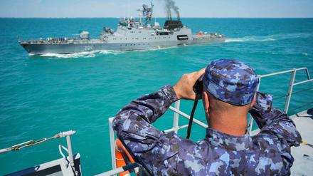 Szene der jährlichen Operation "Shield Protector", einer zweitägigen Übung, die am 22. Juni von den rumänischen Seestreitkräften organisiert wird und der Konsolidierung der Nato-Kampfverfahren unter den Marinestreitkräften dient