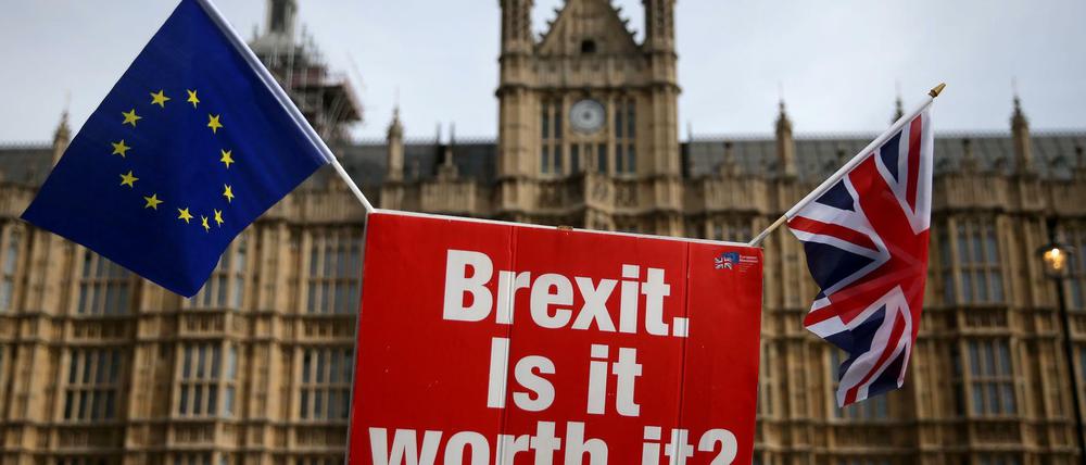 Zuletzt demonstrierten Briten vor dem House of Parliament gegen den Brexit. 