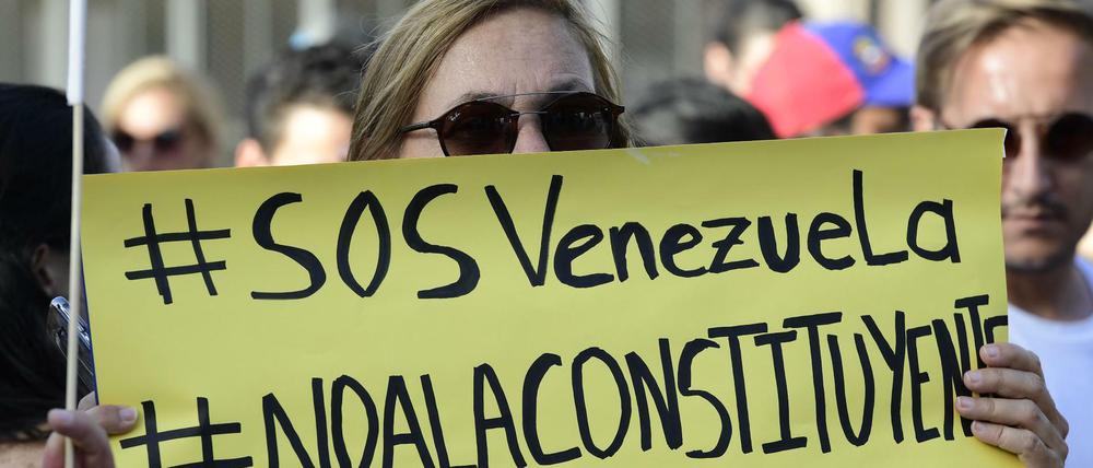 Protest gegen die verfassungsgebende Versammlung in Venezuela.