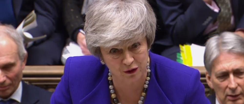Die britische Premierministerin Theresa May am Mittwoch im Unterhaus. 