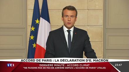 Emmanuel Macron hielt eine Ansprache im Fernsehen.