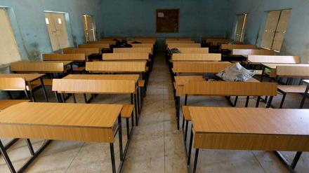 Leerer Klassenraum einer Schule in Kankara in Nigeria