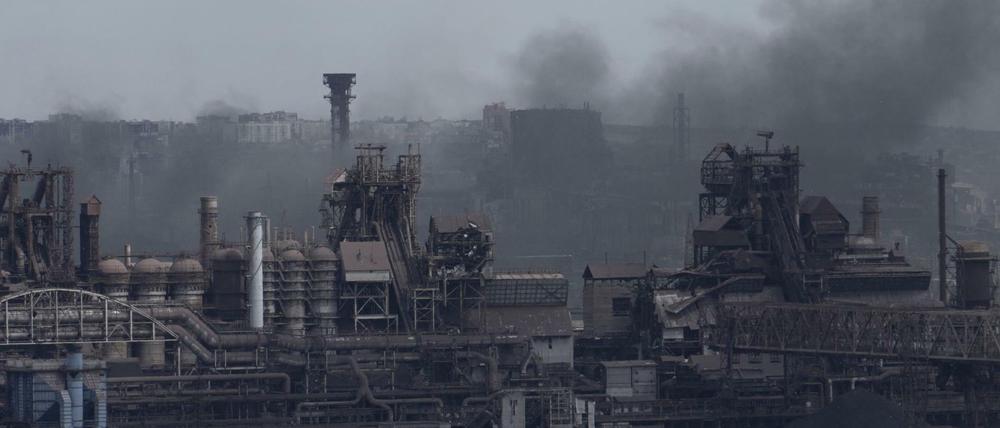 Das Azovstal-Stahlwerk in Mariupol.
