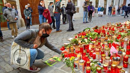 Gedenken an die Terroropfer in der Wiener Innenstadt. 