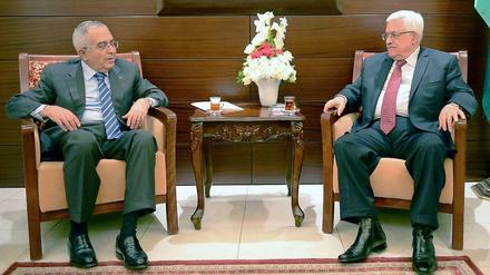 Palästinenserpräsident Abbas und der palästinensische Ministerpräsident Fajad.