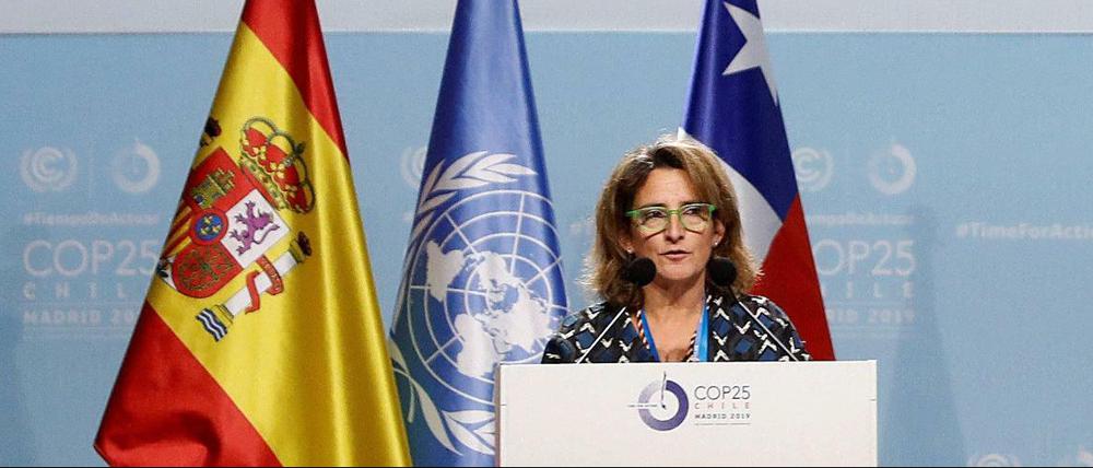 Spaniens Umweltministerin Teresa Ribera bei der Weltklimakonferenz in Madrid. 