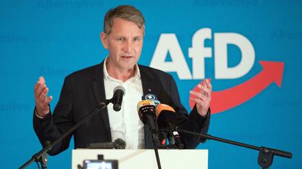 Björn Höcke, AfD-Chef in Thüringen, spricht zum Wahlkampfauftakt seiner Partei vor der Landtagswahl in Sachsen