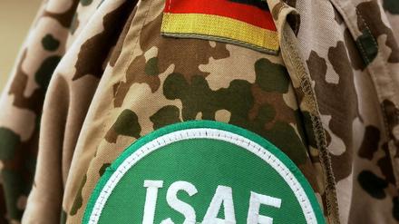 Die Militärabzeichen an der Uniform eines in Kabul eingesetzten Bundeswehrsoldaten.