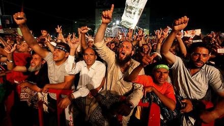 Anhänger des gestürzten ägyptischen Präsidenten in Kairo.