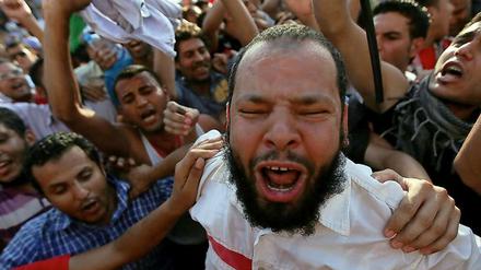Anhänger des Präsidentschaftskandidaten der Muslimbrüder, Mohammed Mursi, bei Protesten in Kairo