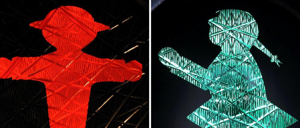 Bei rot stehen, bei grün gehen: Berliner Ampelfiguren.