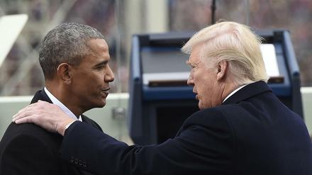 Washington, 20. Januar 2017: Donald Trump und sein Vorgänger Barack Obama bei der Amtseinführung Trumps