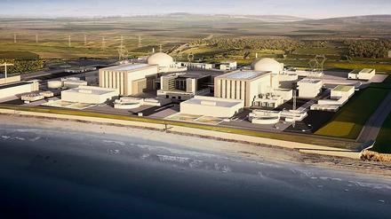 Am Meer. So soll das geplante Atomkraftwerk aussehen, wenn es irgendwann einmal gebaut werden sollte. Großbritannien diskutiert seit zehn Jahren über das Projekt Hinkley Point C. Die Animation hat EDF erstellt. 