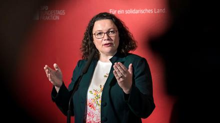 Andrea Nahles ist seit dem 22. April 2018 SPD-Vorsitzende.