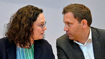 SPD-Vorsitzende Andrea Nahles und Generalssekretär Lars Klingbeil. 