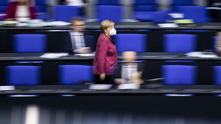 Angela Merkel im Bundestag in Berlin.
