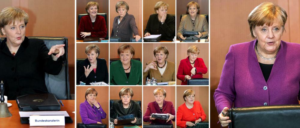 Von 2005 bis 2018: Angela Merkel Jahr für Jahr im Bundeskabinett.