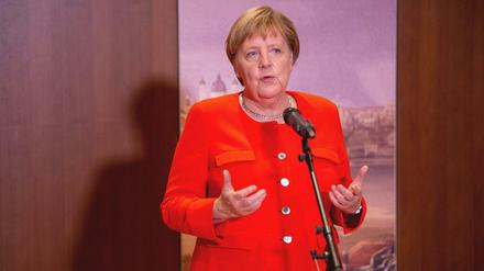Statement zur Causa Maaßen: Kanzlerin Merkel am Freitagabend in München