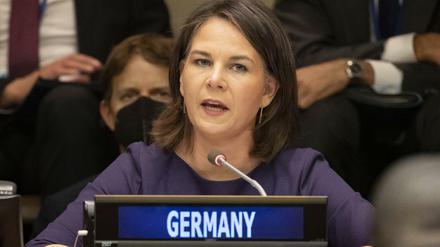 Bundesaußenministerin Annalena Baerbock bim Außenminister-Treffen der UN-Nationen in New York