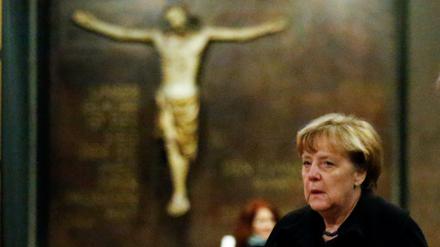 Trauer um die Opfer: Kanzlerin Angela Merkel in der Gedächtniskirche