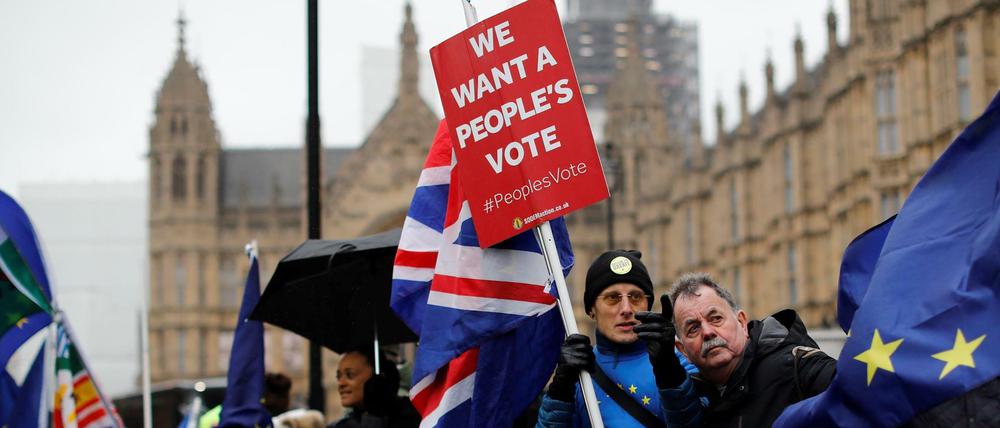 Wählen lassen, bis das Ergebnis stimmt? Freunde eines zweiten Referendums in London.