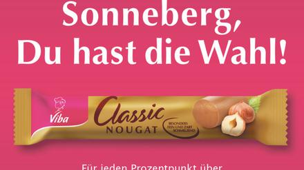 Mit dieser Anzeige spricht sich eine Thüringer Nougatfirma indirekt für den CDU-Kandidaten aus.