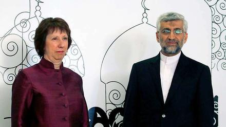 Die EU-Außenbeauftragte Catherine Ashton und Irans Chefunterhändler Said Dschalili in Bagdad.